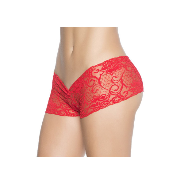 Shorty ouvert à l'entrejambe rouge 